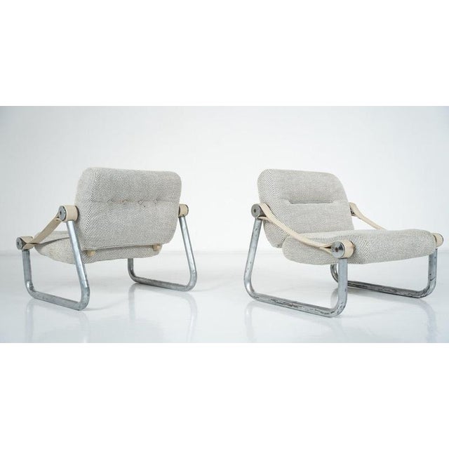 Upholstered Tubular Chrome Lounge Chairs, Italy, 1960s, Set of 2 For Sale - Image 13 of 14