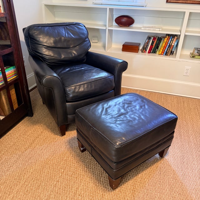 Animal Skin Hancock & Moore Leather Black Leather Chair For Sale - Image 7 of 7