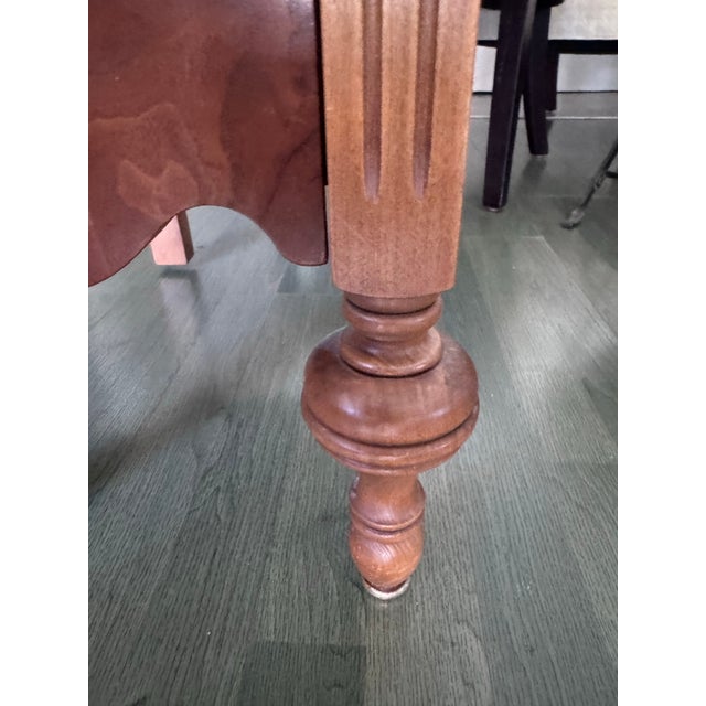 1930s Jacobean Revival Walnut and Figured Maple Vanity With Tall Arched Mirror For Sale In San Francisco - Image 6 of 11