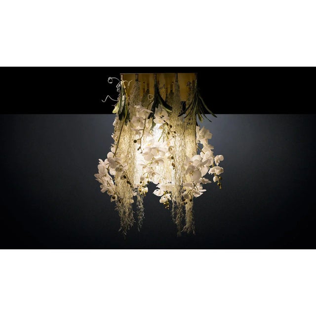 Flower Power Ceiling Lamp with Murano Glass and Artificial Orchids from VGnewtrend For Sale - Image 6 of 6