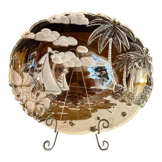 1980s Mikasa Santa Cruz Crystal Large Platter For Sale