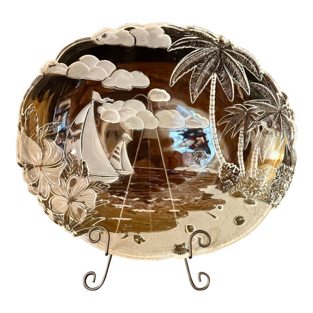 1980s Mikasa Santa Cruz Crystal Large Platter For Sale