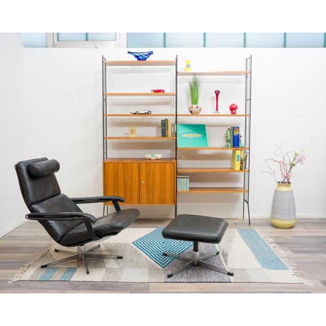 Free-Standing Shelf with Black Metal Ladders, 1960s For Sale - Image 3 of 16