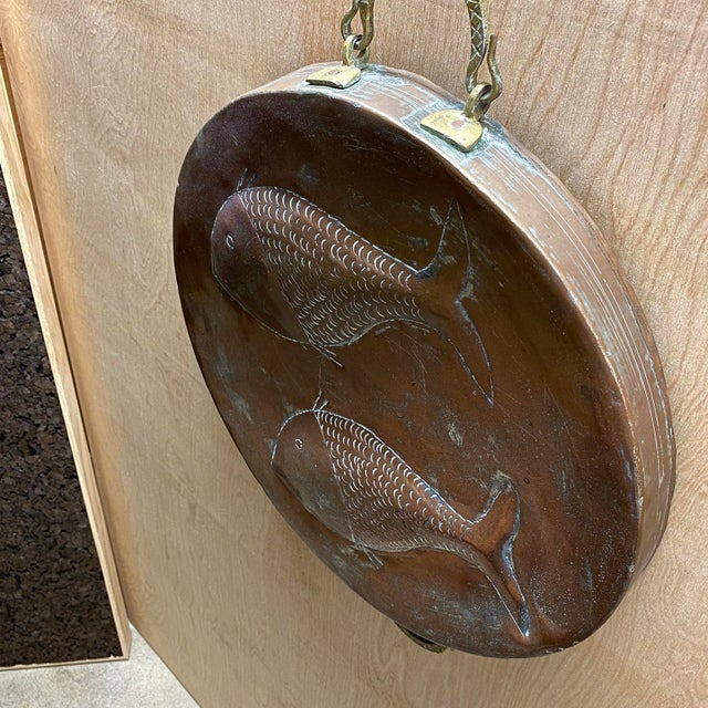 Mid 20th Century Copper Fish Relief Wall Sculpture For Sale - Image 4 of 12