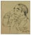 Alfredo Mezio, Portrait of Mino Maccar, Original Drawing, Mid-20th-Century For Sale