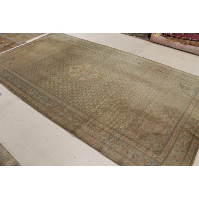 Traditional Antique Sivas Traditional Bronze and Blue Wool Rug For Sale - Image 3 of 8