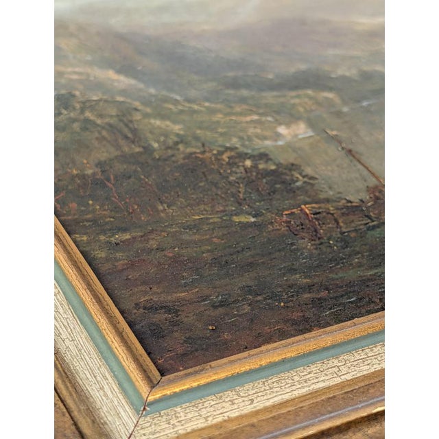 Frederick Henry Henshaw was a well-known British landscape painter of the 19th century. This framed oil painting depicts a...