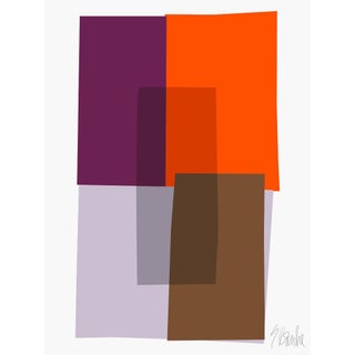 Purple and Orange Collage Fine Art Print 21.5" X 30" by Liz Roache For Sale