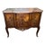Antique French Louis XV - XVI Style Marble Top and Marquetry Inlaid Commode For Sale