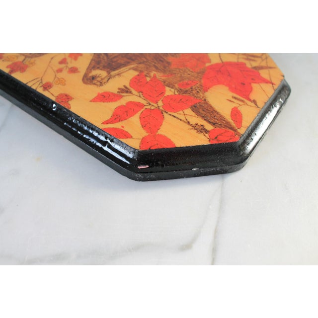 Vintage Handmade Wood Wall Hanging Plaque Featuring a Deer in a Forest Setting For Sale In Milwaukee - Image 6 of 8