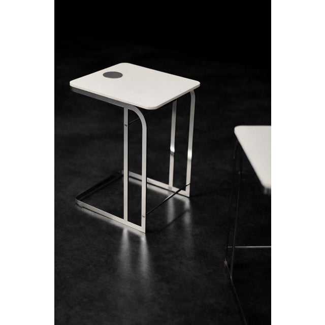 Silver Vintage Italian White Coffee Tables by Antonio Citterio for Flexform, 1997, Set of 2 For Sale - Image 8 of 18