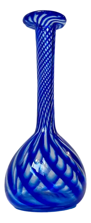 Art Glass Blue Twisted Vase by Martin B. Møller for Glashytten, 2000s