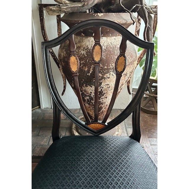 Antique Federal Shield Back Chair With Inlaid Marquetry and Nailheads For Sale - Image 11 of 11