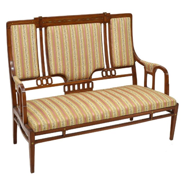 Art Nouveau Settee Sofa in the Style of Iberto Issel | Chairish