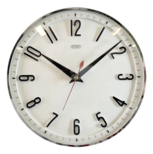 Vintage White Electric Wall Clock from Metamec, 1970s