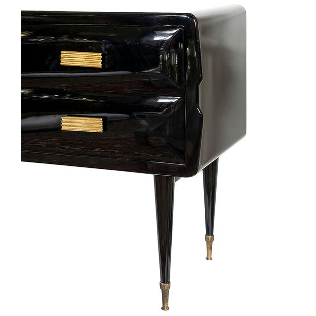 Italian Black Varnished Sideboard in the style of Vittorio Dassi, 1950s For Sale - Image 6 of 8