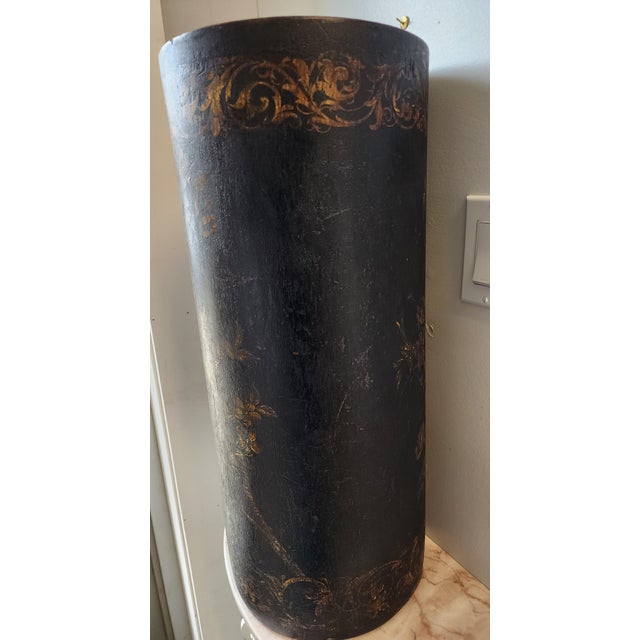 19th C. Chinoiserie Leather Umbrella Stand For Sale In New York - Image 6 of 10