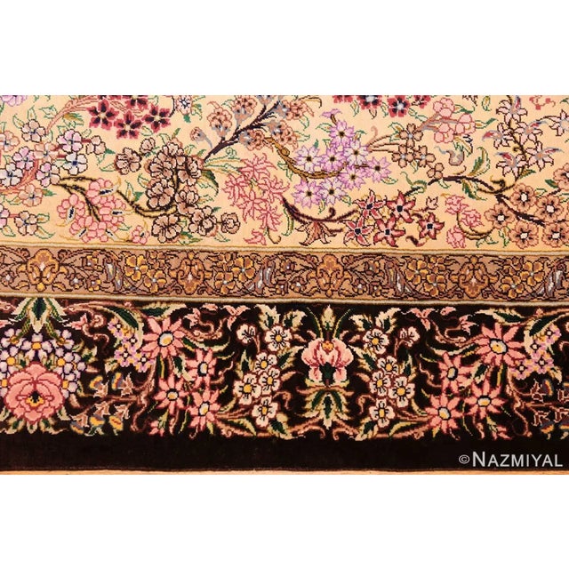 Intricate Persian Silk Small Scatter Size Qum Rug, Country of Origin / Rug Type: Modern Persian Rug, Circa Date: Late 20th...
