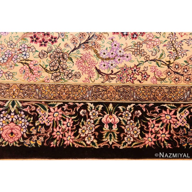 Intricate Persian Silk Small Scatter Size Qum Rug, Country of Origin / Rug Type: Modern Persian Rug, Circa Date: Late 20th...