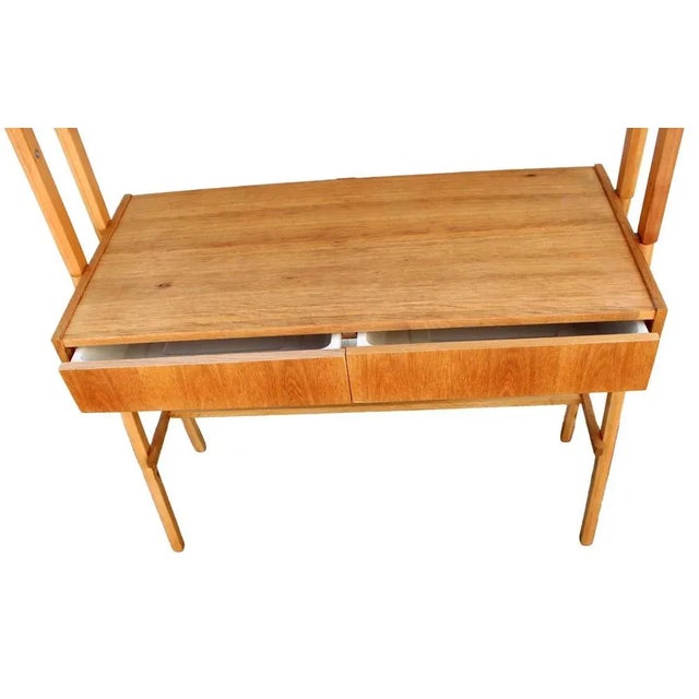 Wood Mid-Century Writing Commode, Bookshelf and Chair, 1970s, Set of 3 For Sale - Image 7 of 10