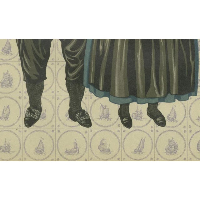 Man and Woman of Urk in Sunday Dress with Broad Hats, 1932 This striking hand-colored lithograph is Plate XVII from the...