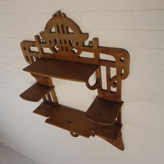 Wood Art Nouveau Wall Rack, 1920s For Sale - Image 7 of 17