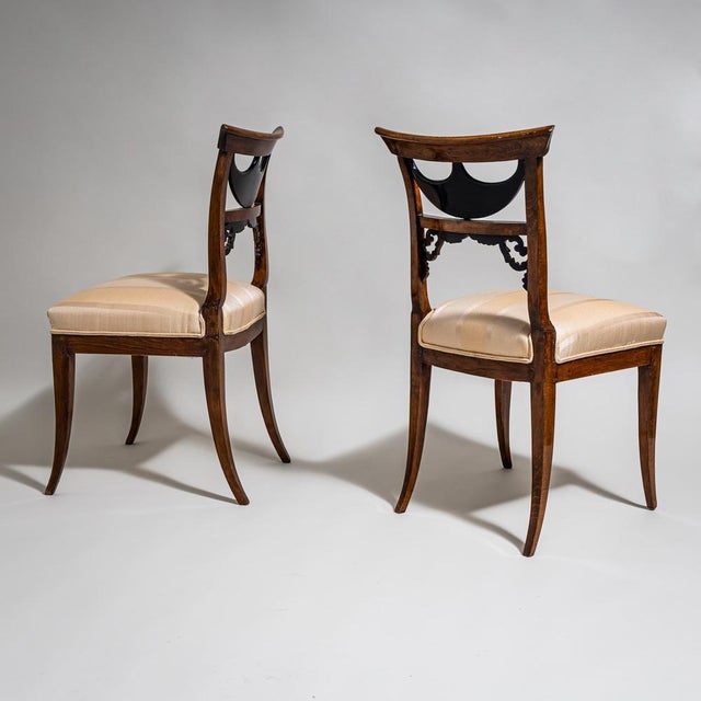 Biedermeier Side Chairs, Central Germany, 1830s, Set of 2 For Sale - Image 3 of 6