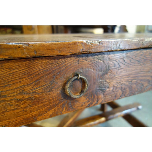 Contemporary 17th Century Style Italian Rustic Primitive Handcrafted Farmhouse Table For Sale - Image 11 of 12