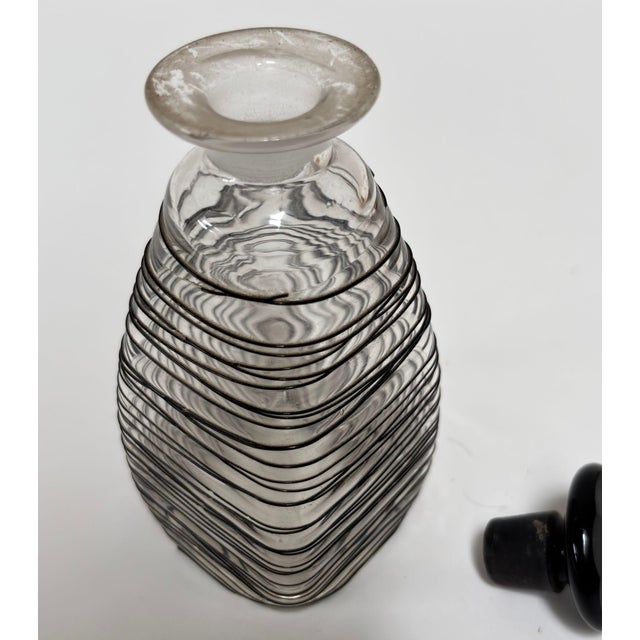 Frederick Carder for Steuben Glass Vanity Bottle Clear Crystal With Black 1920s For Sale In Palm Springs - Image 6 of 6