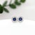 Modern Blue Sapphire Stud Earrings With Natural Diamonds: Solid 14k Gold, Round 4mm, Pair For Sale - Image 3 of 6