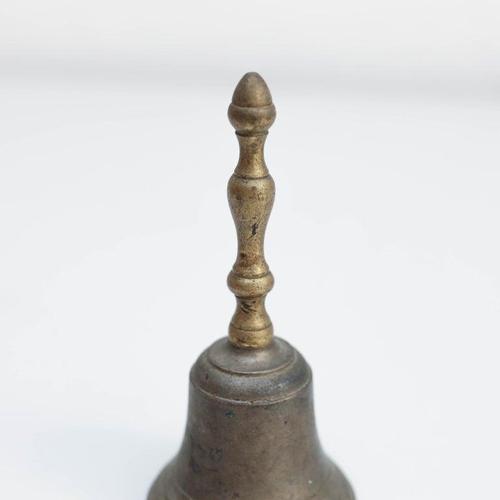 Brown Spanish Rustic Metal Hand Bell, 1960 For Sale - Image 8 of 10