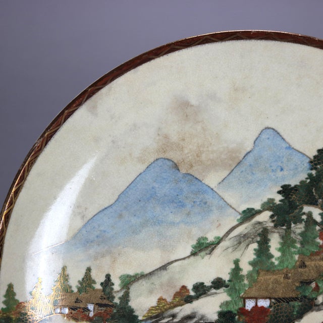 Ceramic Early 20th Century Japanese Scenic Porcelain Compote with Landscape Scene For Sale - Image 7 of 9