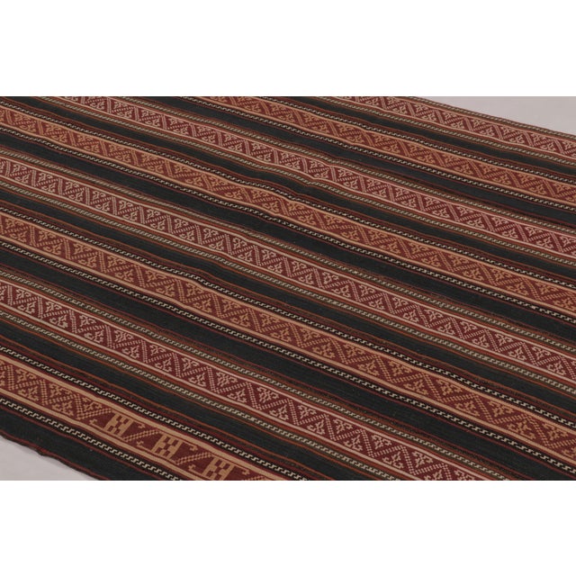 Rug & Kilim Vintage Persian Kilim, Vertical Stripes With Nomadic Geometry - Rug & Kilim For Sale - Image 4 of 7