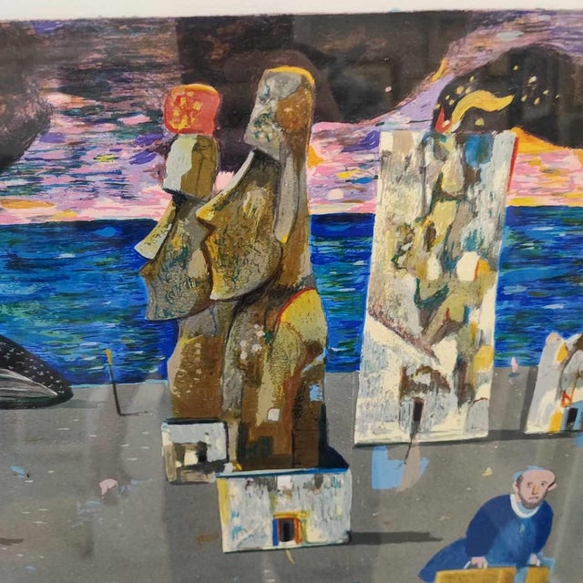 Blue Antonio Possenti, Lithograph, Framed For Sale - Image 8 of 12