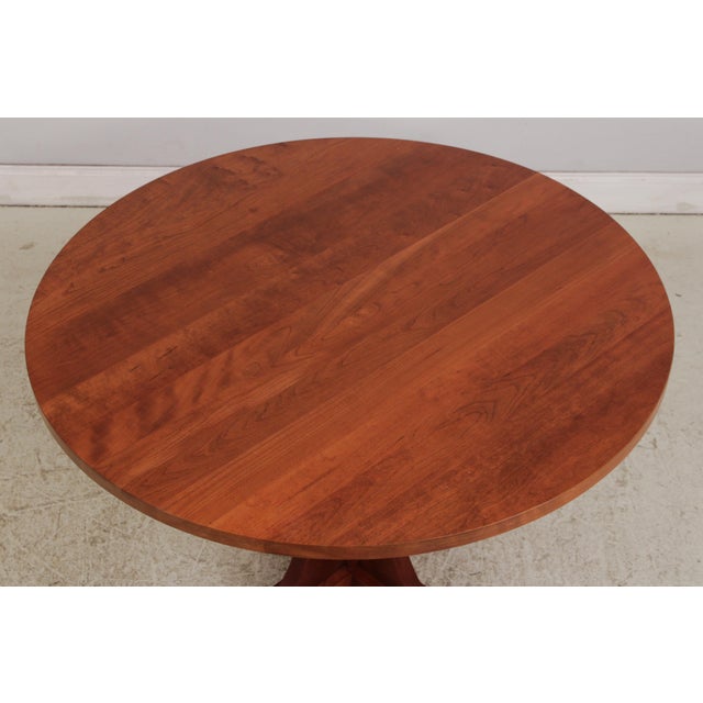 Mission Stickley Round Cherry Dining Table Mission Style For Sale - Image 3 of 15