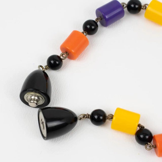 Angela Caputi Resin Extra-Long Necklace Multicolor Playful Design For Sale - Image 10 of 10
