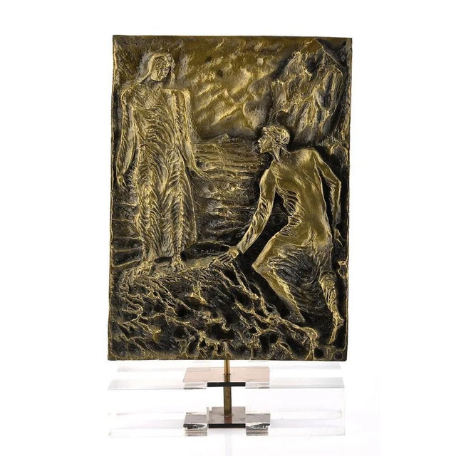 Dante Meets Virgil - Original Bronze Sculpture by P. Fazzini - Late 20th Century Late 20th Century For Sale - Image 4 of 4