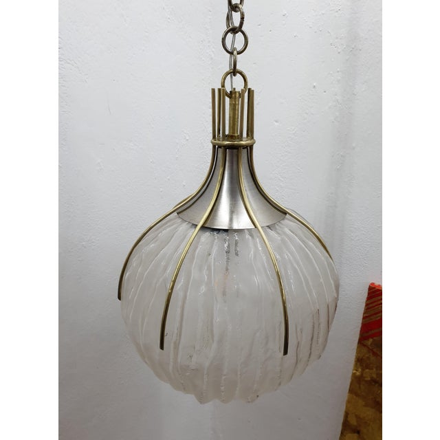 1960s 1960s Round Glass Globe Chandelier For Sale - Image 5 of 5