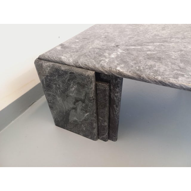 Stone Vintage Grey Marble Coffee Table, 1970s For Sale - Image 7 of 18