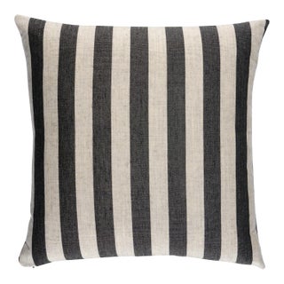 Schumacher Hanson I/O Stripe 18" Pillow In Black For Sale