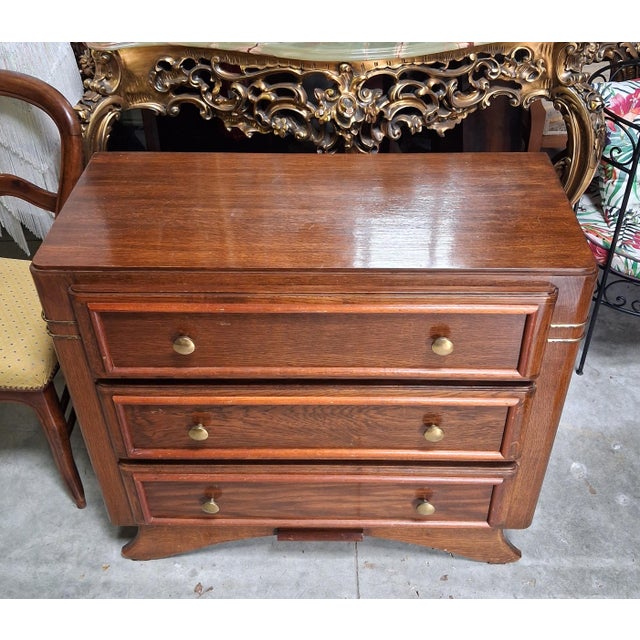Art Deco Chest of Drawers in Mahogany and Stained Wood, 1920s For Sale - Image 3 of 7