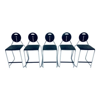 Carlo Bimbi and Nilo Gioacchini "Charlie" Barstools for Segis Italia - Set of 5 For Sale