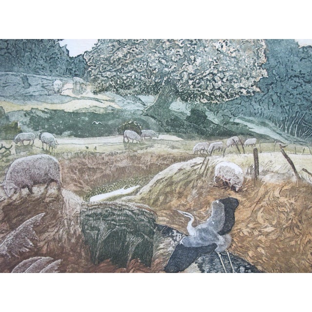 Robert Greenhalf Unframed Heron Rising Signed Limited Edition Art Print Etching For Sale In Portland, OR - Image 6 of 7