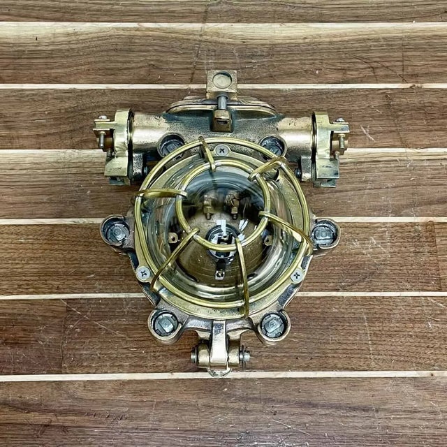 Brass Ceiling Light, Explosion Proof Nautical Fixture For Sale - Image 6 of 10