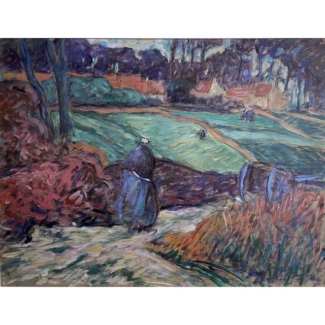 Pont-Aven School Artist, Breton Countryside, 1920s, Gouache, Framed For Sale - Image 6 of 9