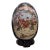 1930s Hand Painted Geisha Girls Large 16.5 in Porcelain Satsuma Egg W Stand Made in China For Sale