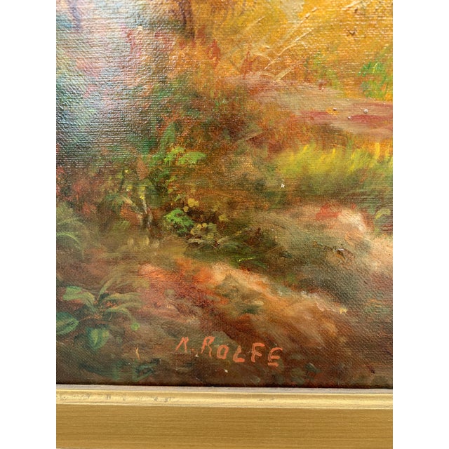 Mid-19th Century English Country Landscape Oil in Ornate Giltwood Frame For Sale - Image 14 of 15