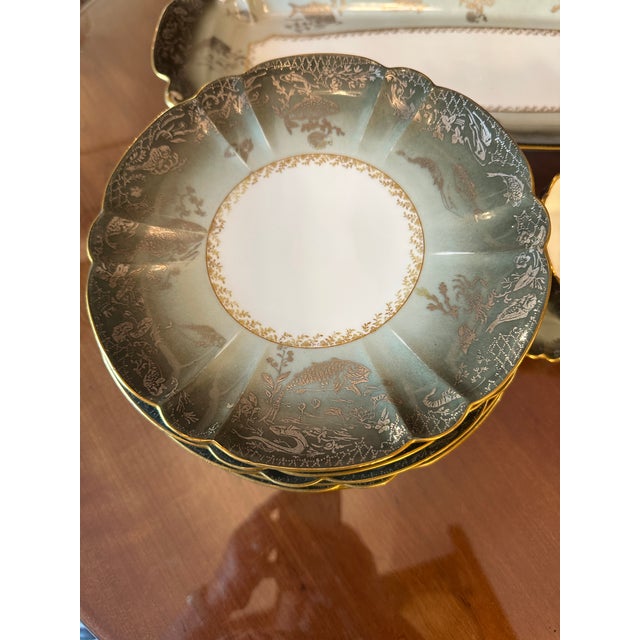 Late 19th Century Haviland Limoges Fish Service. Platter, Sauce, 14 Plates - 14 pcs For Sale - Image 9 of 10