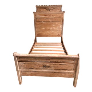 19th Century Antique Wood Bed Frame For Sale