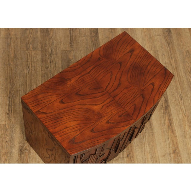 Wood Lane Mid Century Brutalist Pueblo Cabinet Nightstands - A Pair For Sale - Image 7 of 12